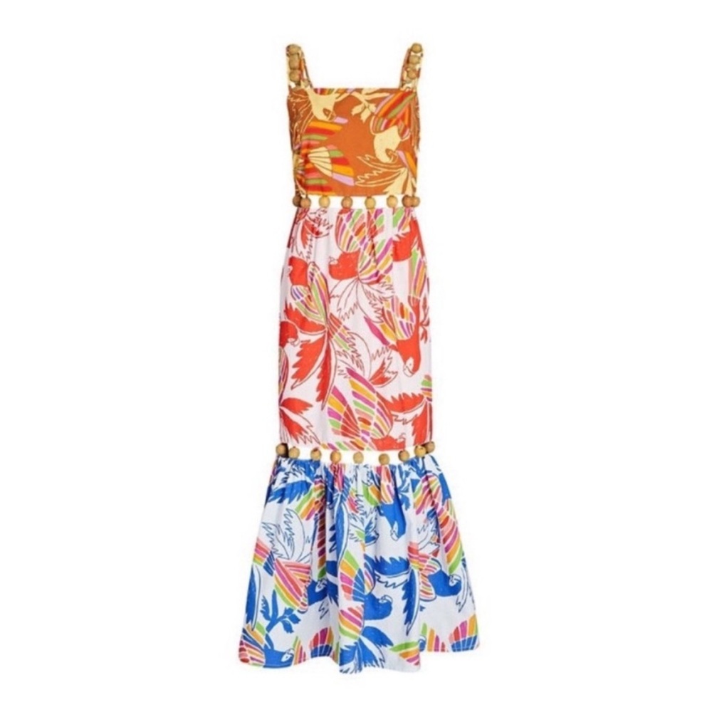 Farm Rio NWT Birds & Beads Maxi Dress - Picture 9 of 14